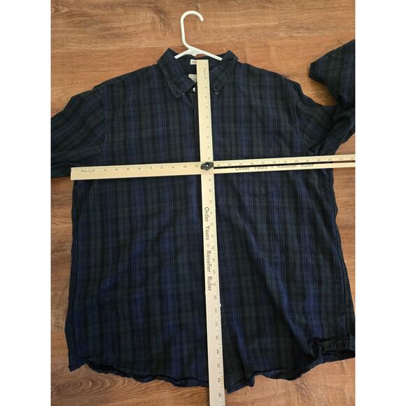 NWOT J. Crew Relaxed Fit Shirt Men's L Blue and green plaid Long Sleeve - Picture 3 of 3
